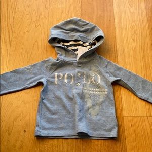 Ralph Lauren half button down hoodie. Size 9m